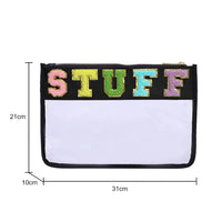 Pochette transparente fashion leopard stuffing - modèle Noir 