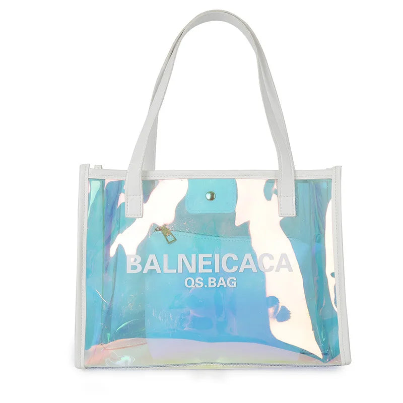 Sac à main translucide iridescent femme
