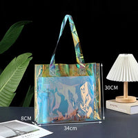Sac de shopping holographique tendance mode - modèle 34x30x8 Iri - TransparenceSac.com