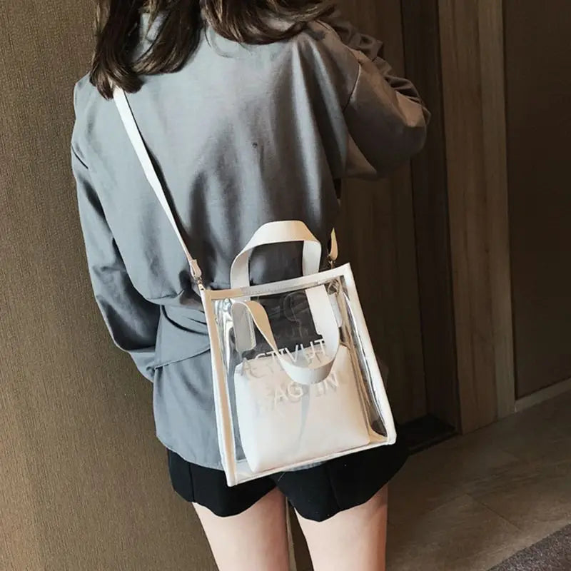 Sac transparent fashion bandoulière zippé