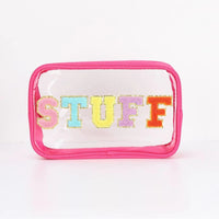 Trousse transparente fashion stuff compacte - modèle Pink - TransparenceSac.com