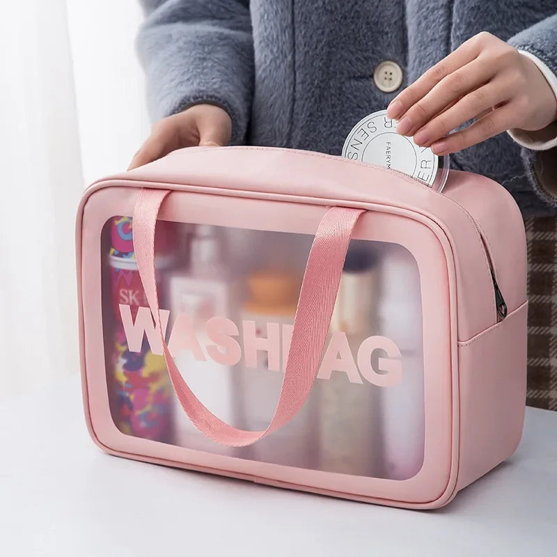 Sac de voyage transparent rose élégant