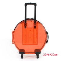 Valise transparente ronde mode colorée - modèle Red 1 - TransparenceSac.com