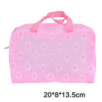 Trousse transparente à pois roses élégante - modèle Pink - TransparenceSac.com