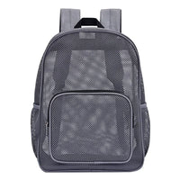 Sac à dos filet transparent fashion - modèle GRAY / 31.7x12.5x43.1cm - TransparenceSac.com