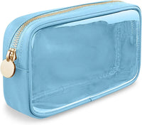 Trousse transparente élégante voyage cosmétique - modèle Blue-L - TransparenceSac.com