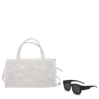 Sac de sport transparent rose élégant - modèle white - TransparenceSac.com