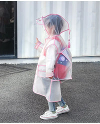 Imperméable enfant transparent avec capuche colorée