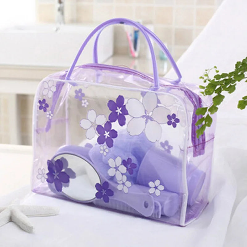 Sac de voyage transparent pois roses
