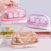 Trousse de maquillage transparente kawaii