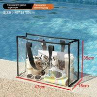 Sac de plage transparent grande capacité - modèle 1pc black - TransparenceSac.com