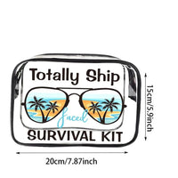 Pochette transparente fun vacances plage - modèle C - TransparenceSac.com