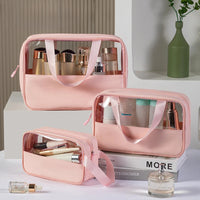 Trousse maquillage transparente élégante et pratique - modèle Pink / L - TransparenceSac.com
