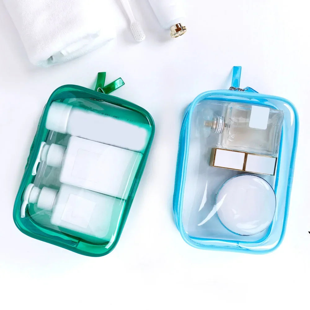 Sac Trousse Transparent Vert Compact Pratique