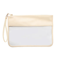 Pochette transparente mode soirée élégante - modèle Beige - TransparenceSac.com