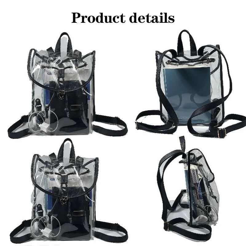 Sac à dos transparent fashion rose