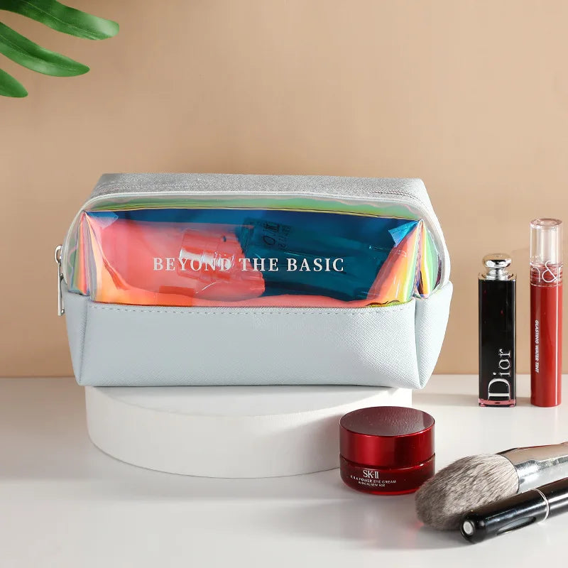 Trousse transparente fashion multicolore élégante