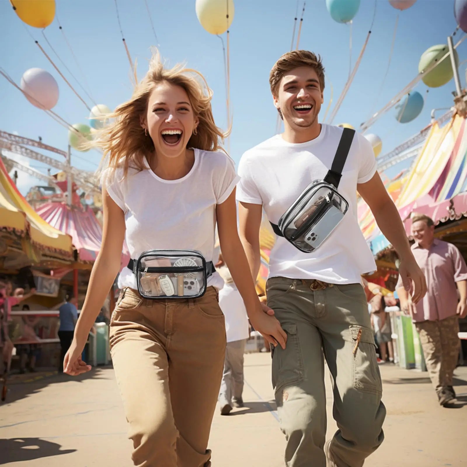 Sac banane transparent mode violette