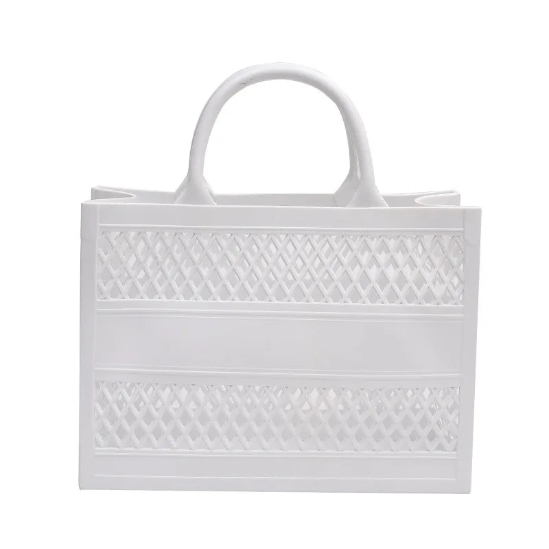 Sac shopping transparent jaune élégant