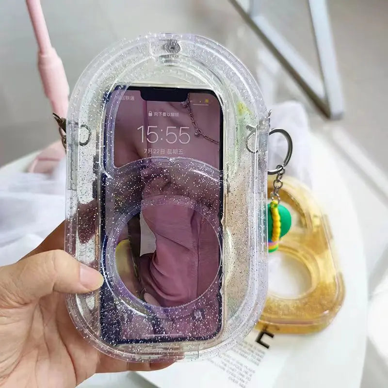 Trousse transparente mode enfant avec porte clés