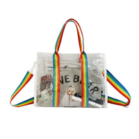 Sac shopping transparent élégant et pratique - modèle Rainbow Colors - TransparenceSac.com