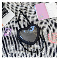 Sac cœur transparent rose fashion - modèle Black - TransparenceSac.com