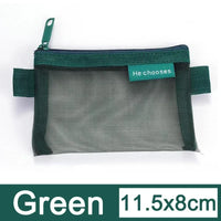 Trousse maquillage transparente mode compacte - modèle Green-11.5X8cm / 10PCS - TransparenceSac.com