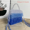 Sac bandoulière perles bleu transparent fashion