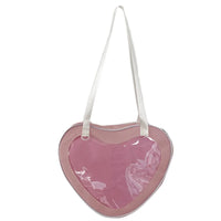 Sac cœur transparent rose fashion