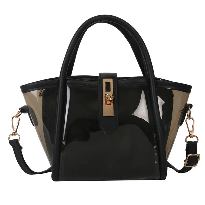 Sac à main transparent noir élégant