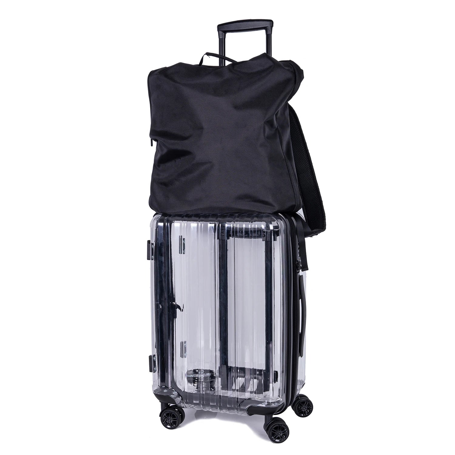 Valise translucide moderne avec sacoche intégrée