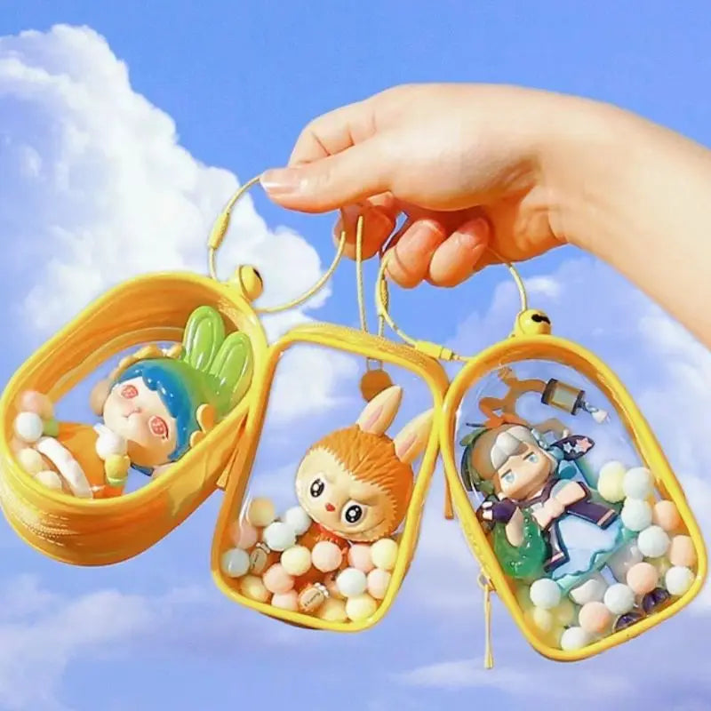 Pochette transparente design vert pastel