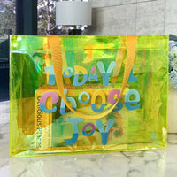 Sac shopping transparent joyeux irisé fashion - modèle B029-286 - TransparenceSac.com