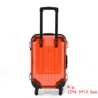 Valise transparente ronde mode colorée - modèle Big Red - TransparenceSac.com
