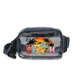 Acheter Sac banane transparent vibes tropicaux - TransparenceSac.com