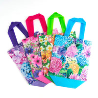 Sac shopping floral violet printemps - modèle 4004-ALL / 22x11x23cm / 30pcs - TransparenceSac.com