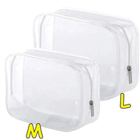 Trousse maquillage transparente chic pratique - modèle 2PCS M-L - TransparenceSac.com