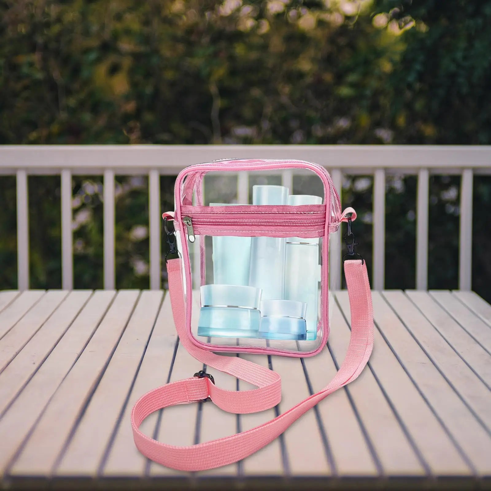 Pochette transparente mode multifonction bandoulière ajustable