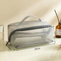 Trousse transparente noire voyage fashion - modèle gray - TransparenceSac.com