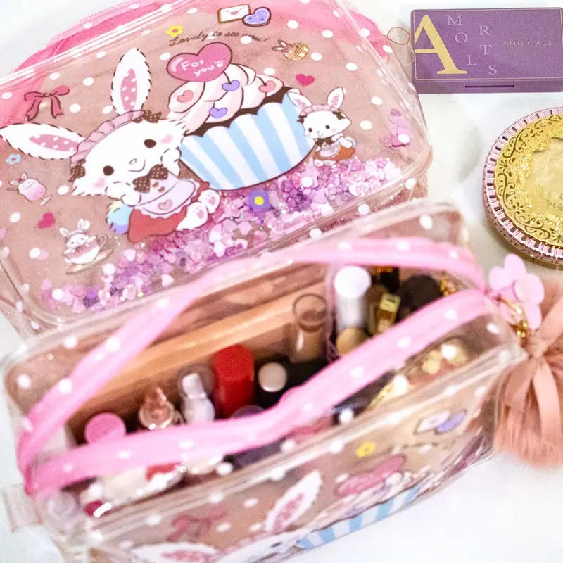 Pochette enfant transparente lapin kawaii