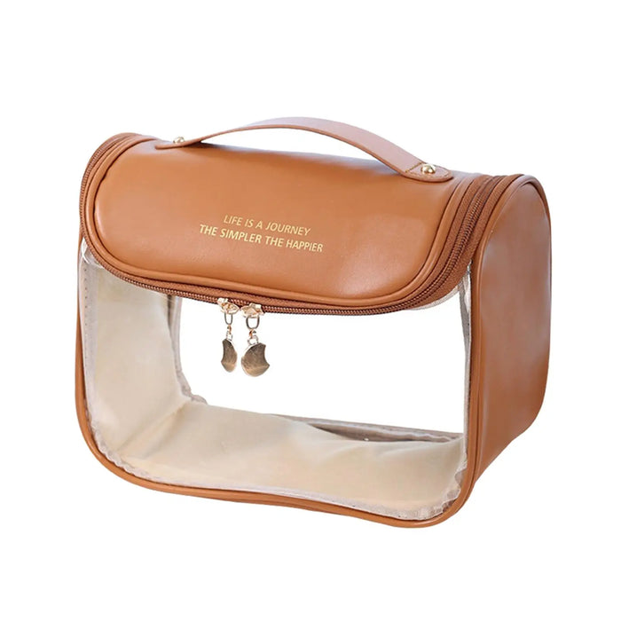 Trousse voyage transparence élégante cuir