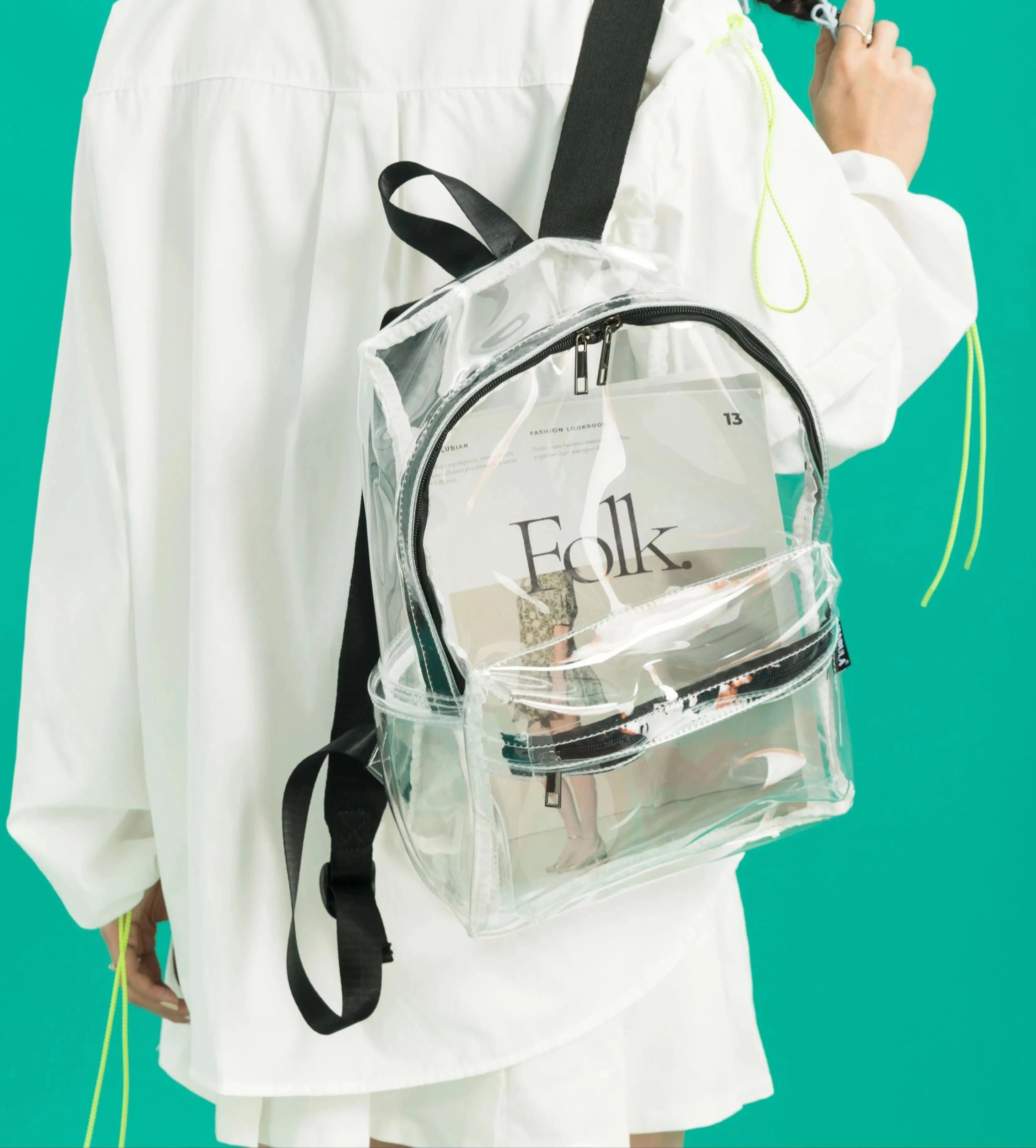 Sac à dos transparent rose fashion