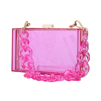 Sac Transparent Luxe Chaîne Dorée - modèle for Purple - TransparenceSac.com