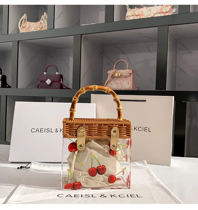 Sac à main transparent citrons tendance