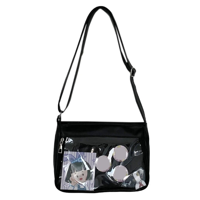 Sac bandoulière transparent fashion chic noir