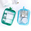 Trousse maquillage transparente violette tendance
