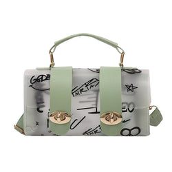 Acheter Sac bandoulière transparent motifs graffiti - TransparenceSac.com