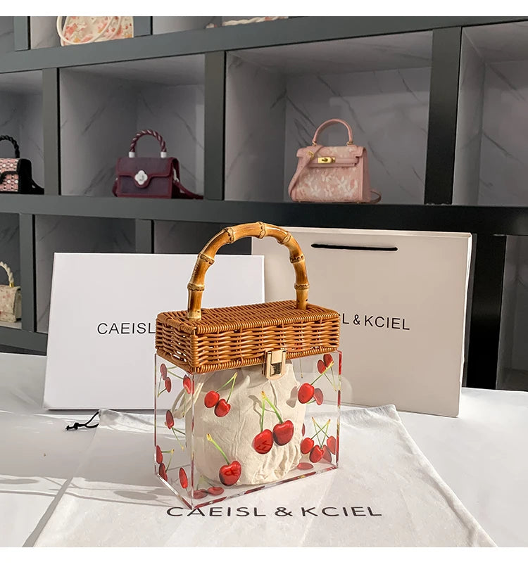 Sac à main transparent citrons tendance