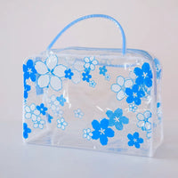 Trousse transparente à pois violets - modèle blue - TransparenceSac.com