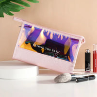 Trousse transparente fashion multicolore élégante - modèle Pink / 22x7.5x14cm Envelop - TransparenceSac.com